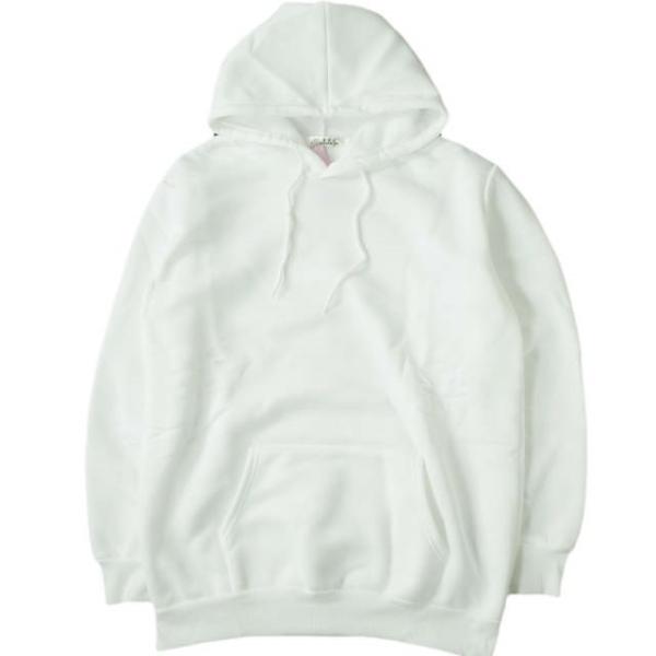 新品 no brand ノーブランド 裏起毛 スウェットプルオーバーパーカー L ホワイト トップス...