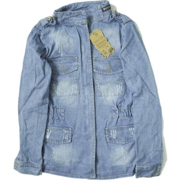 新品 no brand ノーブランド ダメージ加工 M-65デニムジャケット M Indigo Gジ...