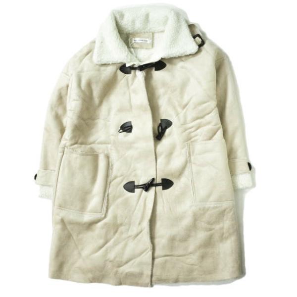 新品 no brand ノーブランド フェイクムートンダッフルコート L ベージュ 裏ボア アウター...