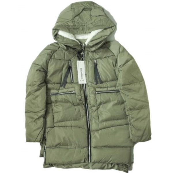 新品 no brand ノーブランド ボア付き フーデッドミリタリーダウンコート L OLIVE 中...
