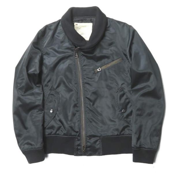 ink インク 日本製 Remake MA-1 Jacket リメイクライダースジャケット S ブラ...