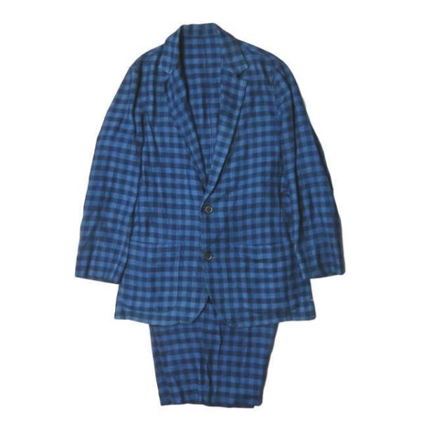 UMIT BENAN ウミットベナン コットンチェックシャツジャケット＆バミューダショーツ 44 ネ...