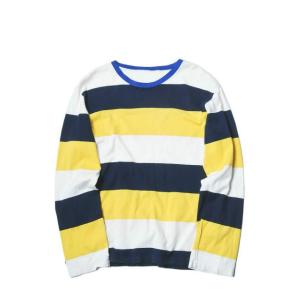 ブルーナボイン BRU NA BOINNE 日本製 ワイドボーダーロングスリーブTシャツ 8098 ...