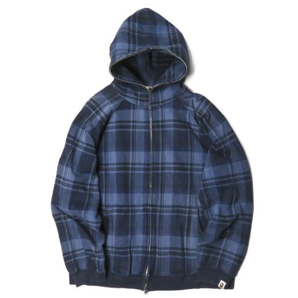 ア ベイシング エイプ A BATHING APE 日本製 チェック スウェットフルジップパーカー ...
