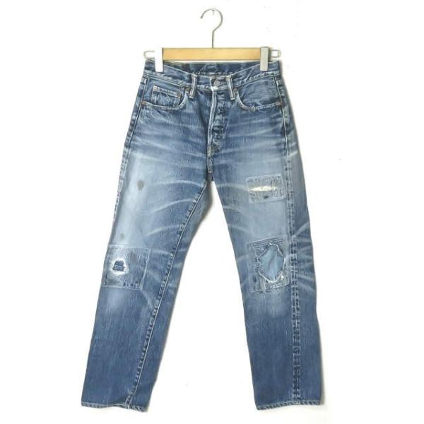 キャピタル KAPITAL 日本製 リペア&amp;ダメージ加工 セルビッチテーパードデニムパンツ 29 イ...