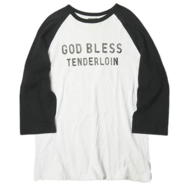 テンダーロイン TENDERLOIN 日本製 T-RAGLAN GOD BLESS 七分丈ラグランT...