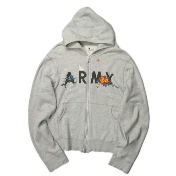 ミラコ miraco 日本製 ARMY OF ME スウェットジップパーカー L グレー ダブルジッ...