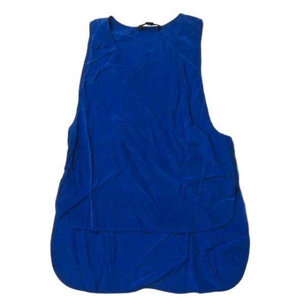 アレキサンダーワン ALEXANDER WANG ノースリーブクルーネックシルクブラウス S ブルー...