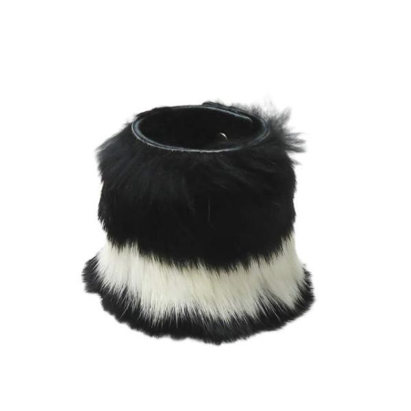 リミフゥ LIMI feu ロングファーレザーブレスレット ブラック バングル ワイド アクセサリー