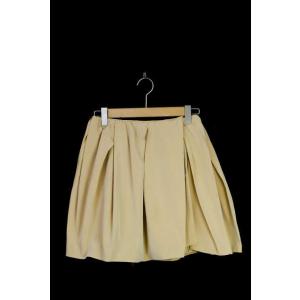 【中古】カルヴェン カルベン CARVEN ポリエステルギャザープリーツスカート 38 ベージュ ボ...