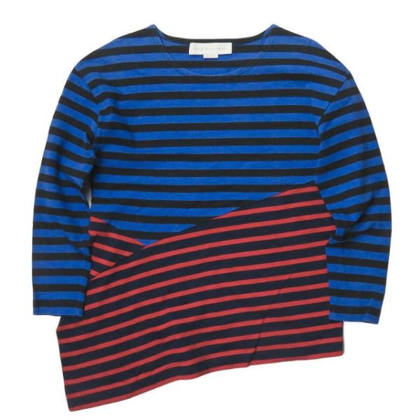 ステラマッカートニー Stella McCartney イタリア製 バイカラーボーダーアシンメトリー...
