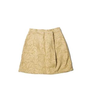 CARVEN カルヴェン カルベン フロントタックジャガードスカート 38 ベージュ フリンジ コッ...