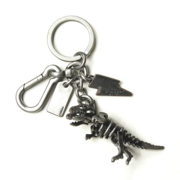 コーチ COACH ティーレックス バッグチャーム シルバー キーホルダー リング 恐竜 アクセサリ...