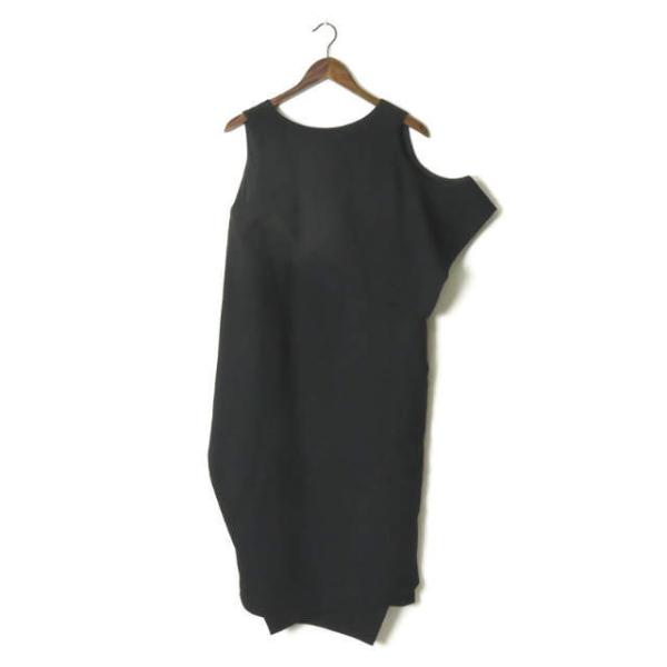 ENFOLD エンフォルド 18AW ウールサージサイドスリットアシンメトリードレス 300BA33...