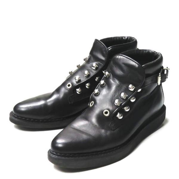 ディーゼル DIESEL アンクルストラップレザーショートブーツ 36(23cm) ブラック レース...