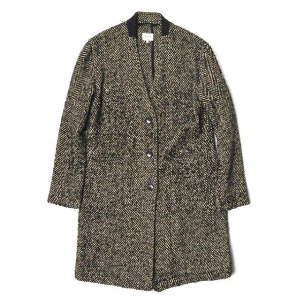bellerose ベルローズ ELHEN ヘリンボーンネップウールノーカラーコート 1 ブラック ...