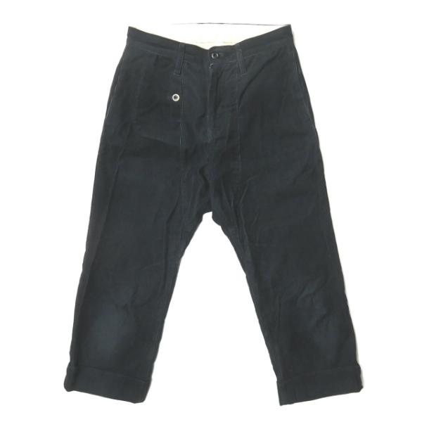 エィス A 日本製 コーデュロイクロップドパンツ 2 ブラック サルエル テーパード ボトムス