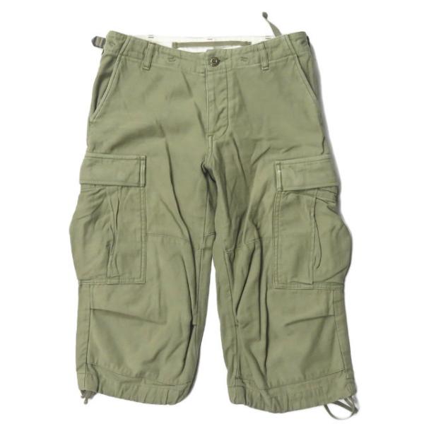グリーン green 日本製 クロップドカーゴパンツ 1 オリーブ ミリタリー HYKE ボトムス