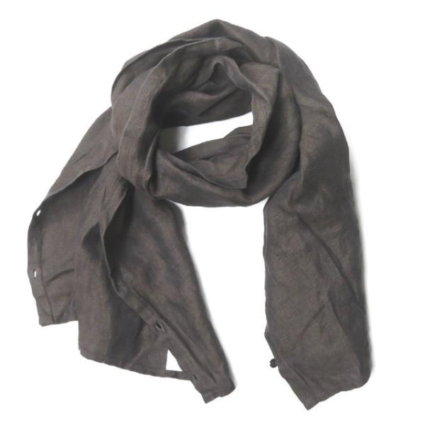 フランクリーダー FRANK LEDER ドイツ製 リネンヘリンボーンストール ブラウン スヌード