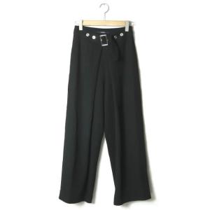 LIMI feu リミフゥ 18AW 日本製 ベルテッドギャバジンタックワイドスラックス LW-P0...