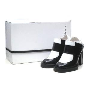 CARVEN カルヴェン Round Toe Leather Mules 2トーンレザーミュール 9...