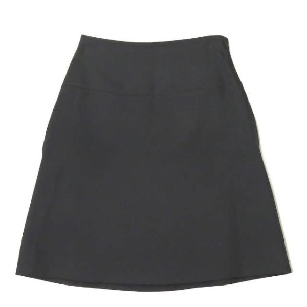 PRADA プラダ ジョーゼット台形スカート DNA593 S142 1DQN 38 ブラック フレ...