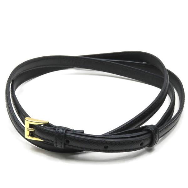 PRADA プラダ イタリア製 サフィアーノレザー ナローベルト 1C4067 30/32 ブラック