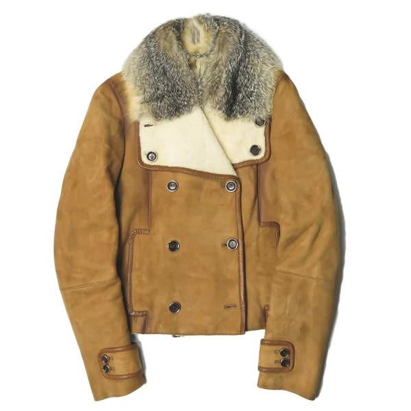 グッチ GUCCI イタリア製 フォックスファームートンダブルジャケット 184748.XW093 ...