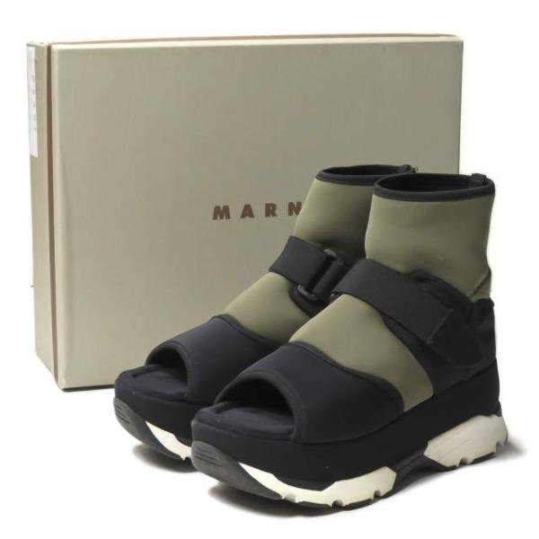 マルニ MARNI Contrast Panel Sandals コントラストパネルサンダル 37(...