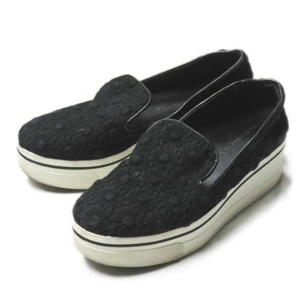 ステラマッカートニー Stella McCartney フラワーレース プラットフォームスリッポン ...