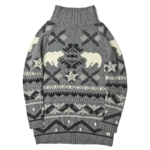 ステラマッカートニー Stella McCartney イタリア製 ノルディック柄 タートルネックニ...