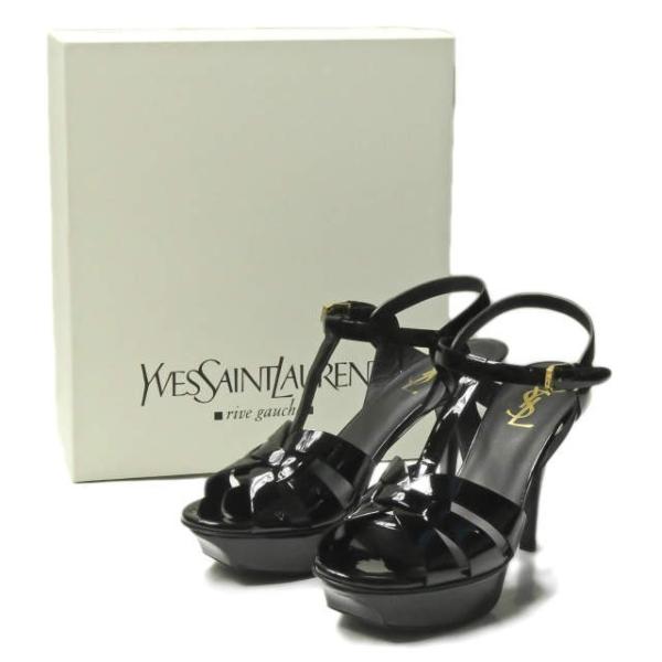 イヴサンローラン YVES SAINT LAURENT イタリア製 トリビュートサンダル パテントレ...