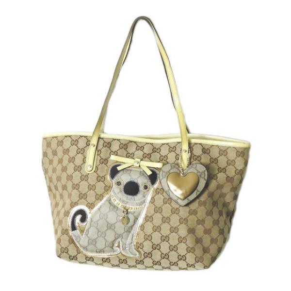 グッチ GUCCI GUCCIOLI オリバー トートバッグ ベージュ パグ GGマーク グッチョリ...