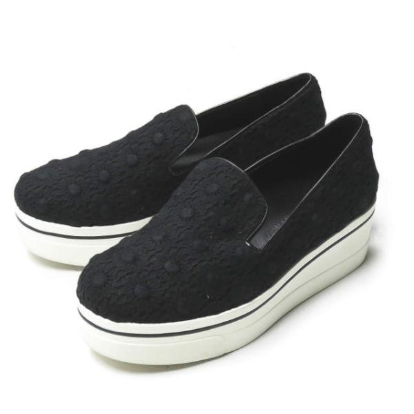 ステラマッカートニー Stella McCartney フラワーレース プラットフォームスリッポン ...