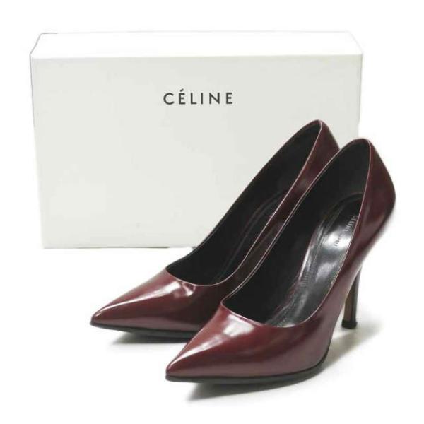 セリーヌ CELINE イタリア製 ポインテッドトゥヒールパンプス 3C9246PMZD 36.5(...