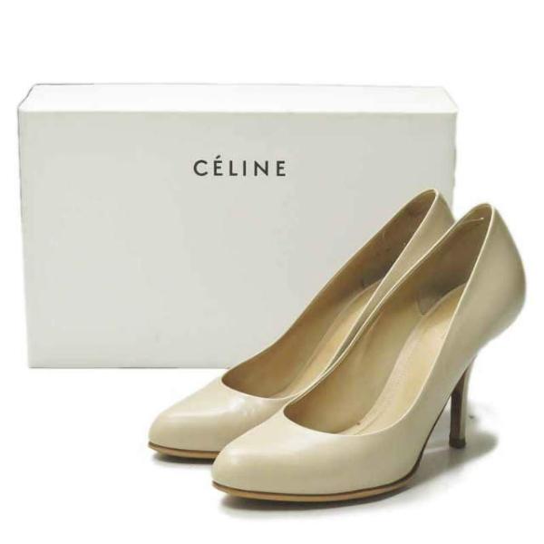 セリーヌ CELINE イタリア製 ラウンドトゥヒールパンプス 3C9246PMZD 36.5(23...