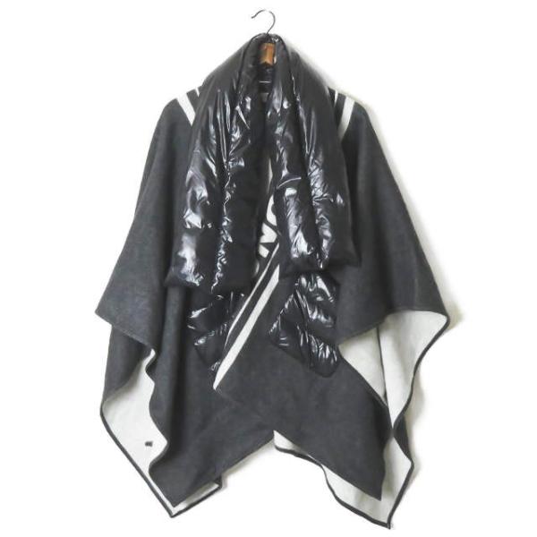 モンクレール MONCLER Mantella ダウンマフラー ウールニットポンチョ D209845...