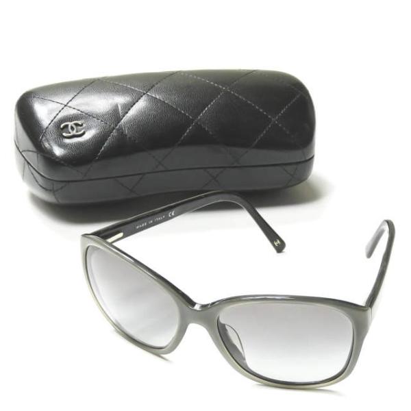 シャネル CHANEL イタリア製 ビッグフレームサングラス 5128 グレー/ブラック 59□17...