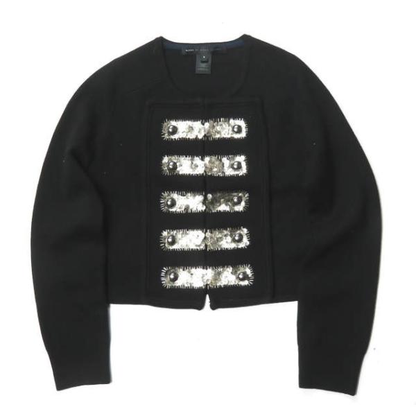 マークバイマークジェイコブス MARC BY MARC JACOBS スパンコールノーカラーニットジ...