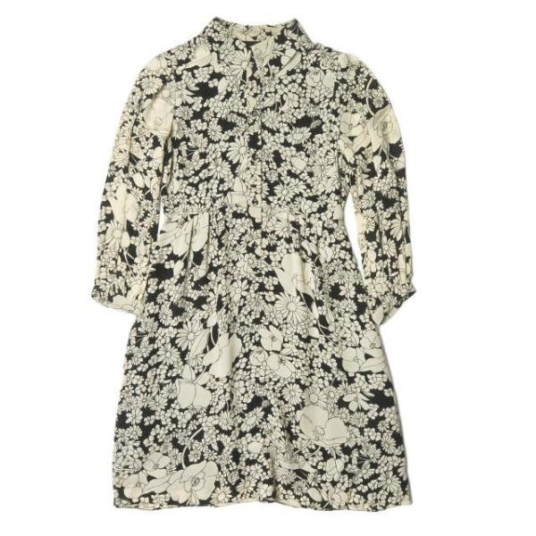 サンローランパリ SAINT LAURENT PARIS イタリア製 フローラルギャザードレス 20...