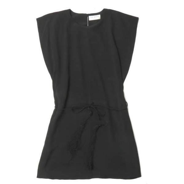 SAINT LAURENT PARIS サンローランパリ 18SS タッセル付き フローイングカフタ...