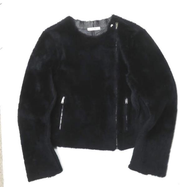 セリーヌ CELINE イタリア製 Shearling Biker Jacket ムートンノーカラー...