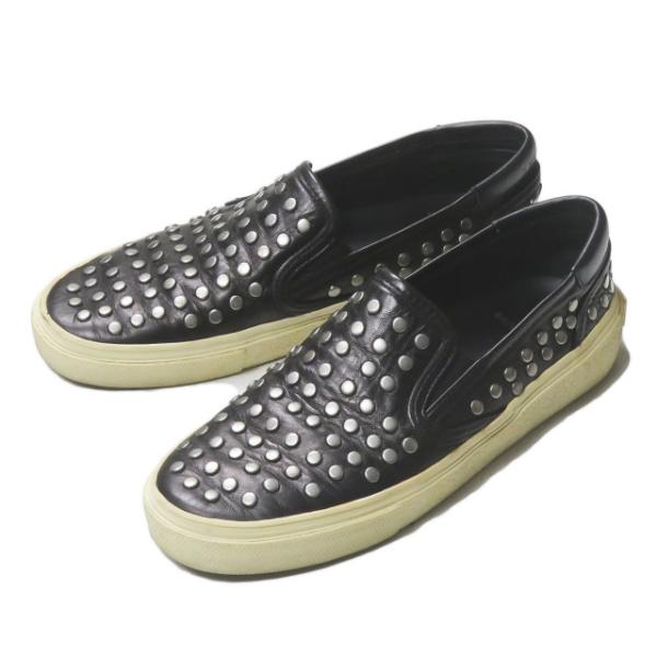 SAINT LAURENT PARIS サンローランパリ シルバースタッズレザースリッポン 3667...
