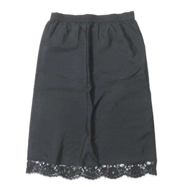 グッチ GUCCI イタリア製 裾レース ストレッチシルクスカート 205-0892-5758 40...