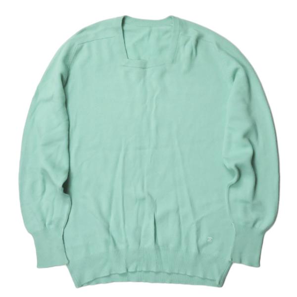 シャネル CHANEL ココマーク スクエアネックニット L程度 グリーン セーター プルオーバー ...