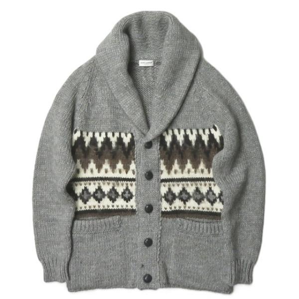 サンローランパリ SAINT LAURENT PARIS イタリア製 カシミア混 ショールカラーニッ...