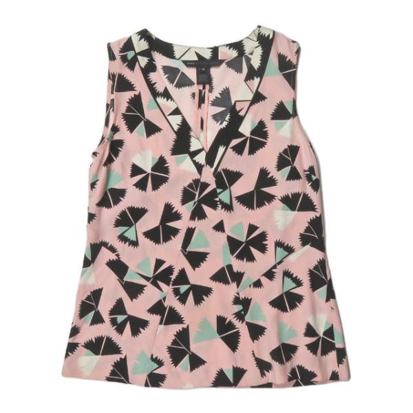 マークバイマークジェイコブス MARC BY MARC JACOBS 総柄シルクVネック ノースリー...