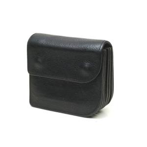 イタダキ ITADAKI x 池之端銀革店 別注 蛇腹式 コンパクトレザーウォレット ブラック コイ...