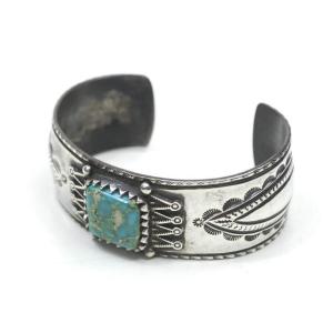 アーランドベン Arland Ben コインシルバー フォックスターコイズバングル インディアンジュ...