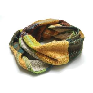 miraco ミラコ SAORI STOLE さをりストール イエロー/オレンジ/グリーン スヌード...